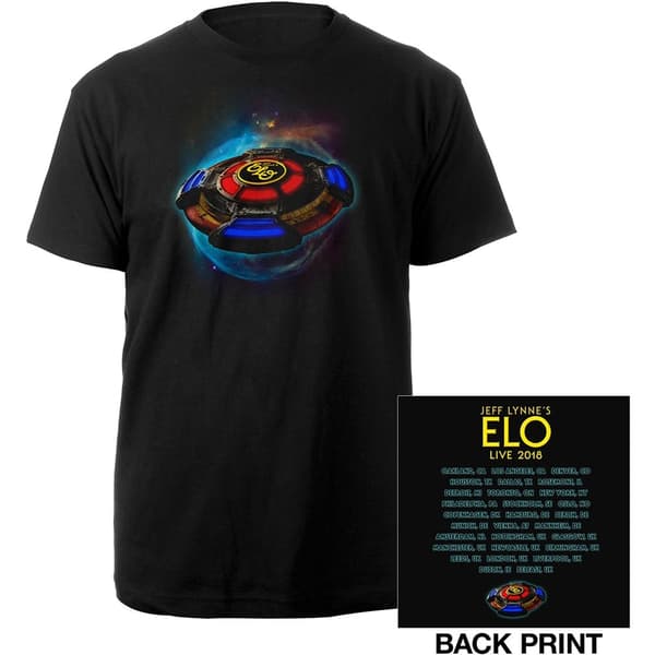 ELO Unisex T-Shirt: 2018 Tour Logo (Back Print/Ex. Tour) (Large)