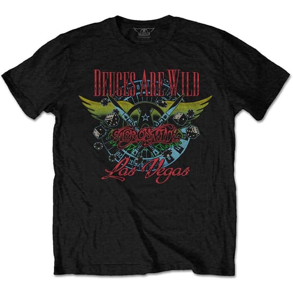 Aerosmith Unisex T-Shirt: Deuces Are Wild, Vegas (Medium)