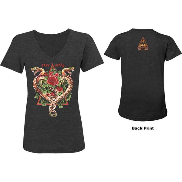 Def Leppard Ladies Tee: 2018 Tour Love Bites (Ex. Tour/Back Print) (X-Large)