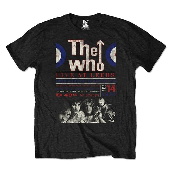 The Who Unisex Eco T-Shirt: Live At Leeds '70 (Large)