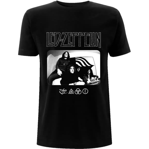 Led Zeppelin Unisex T-Shirt: Icon Logo Photo (XX-Large)