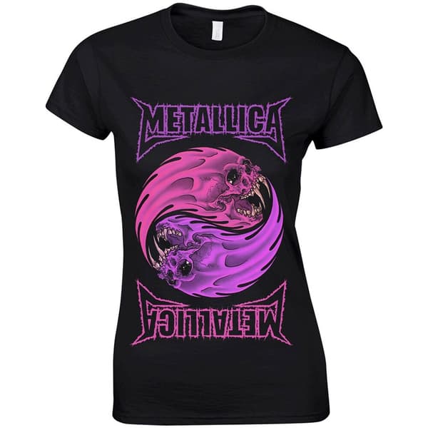 Metallica Ladies T-Shirt: Yin Yang Purple (X-Large)