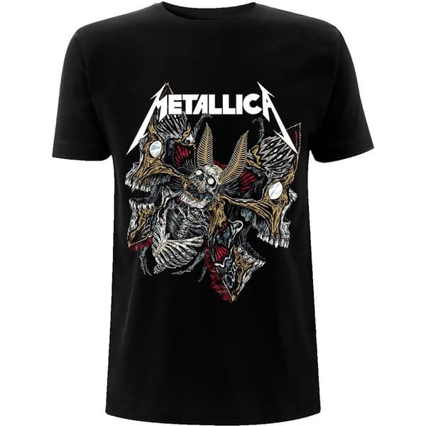 Metallica Unisex T-Shirt: Skull Moth (Large)