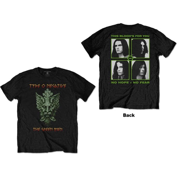 Type O Negative Unisex T-Shirt: Green Man (Back Print) (Medium)