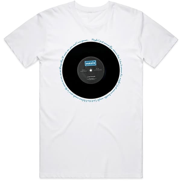 Oasis Unisex T-Shirt: Live Forever Single (Large)