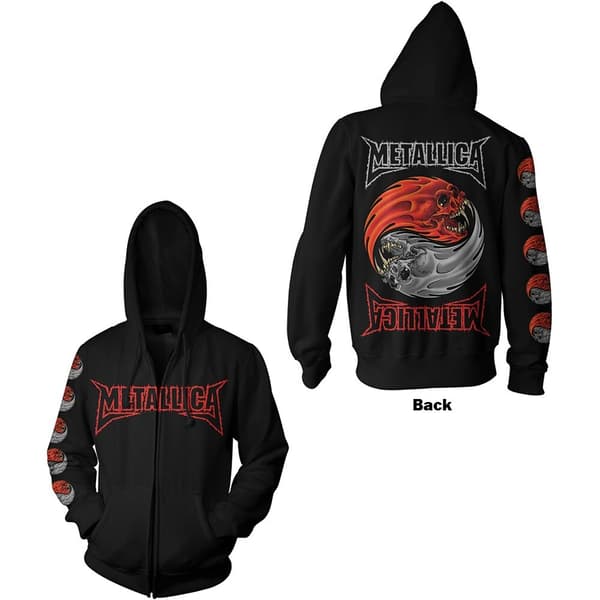 Metallica Unisex Zipped Hoodie: Yin Yang (Back Print) (Medium)