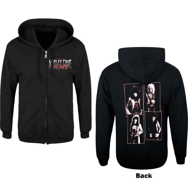 Motley Crue Unisex Zipped Hoodie: 40 Years (Back Print) (Large)
