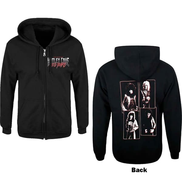 Motley Crue Unisex Zipped Hoodie: 40 Years (Back Print) (Large)