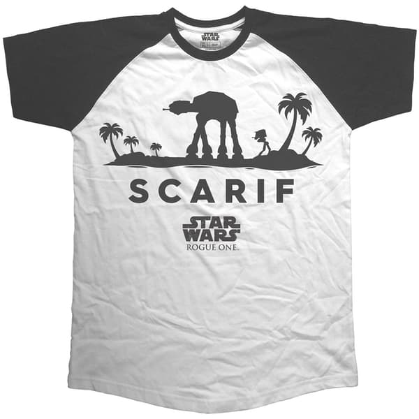 Star Wars Unisex Raglan T-Shirt: Rogue One AT-At Silhouette (Large)