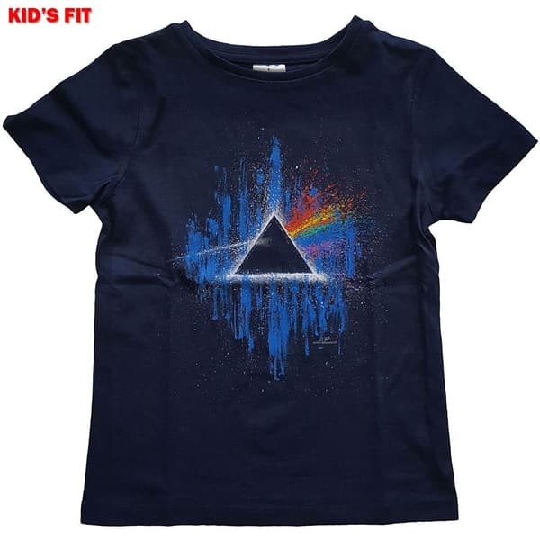 Pink Floyd Kids T-Shirt: Dark Side of The Moon Blue Splatter (9-10 Years)