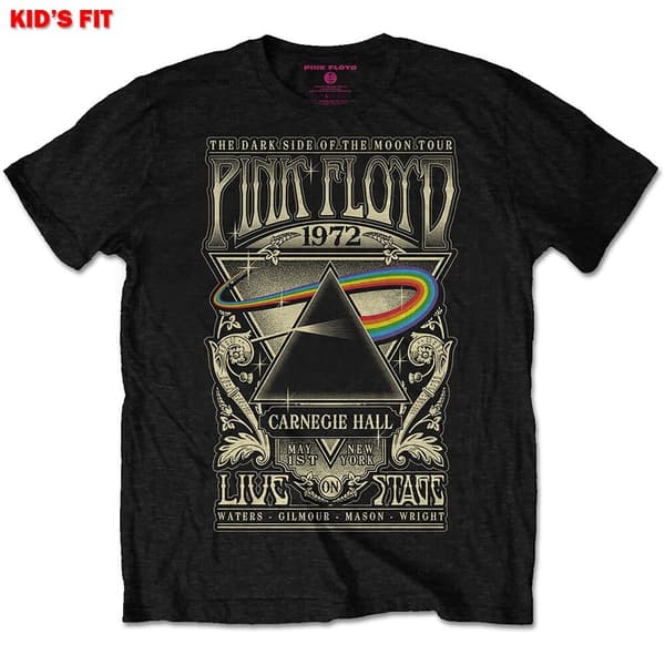Pink Floyd Kids T-Shirt: Carnegie Hall Poster (Retail Pack) (3-4 Years)