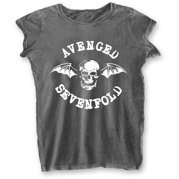 Avenged Sevenfold Ladies Burn Out T-Shirt: Deathbat (Medium)
