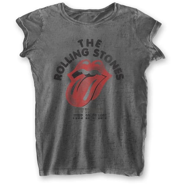 The Rolling Stones Ladies Burn Out T-Shirt: New York City 75 (XX-Large)