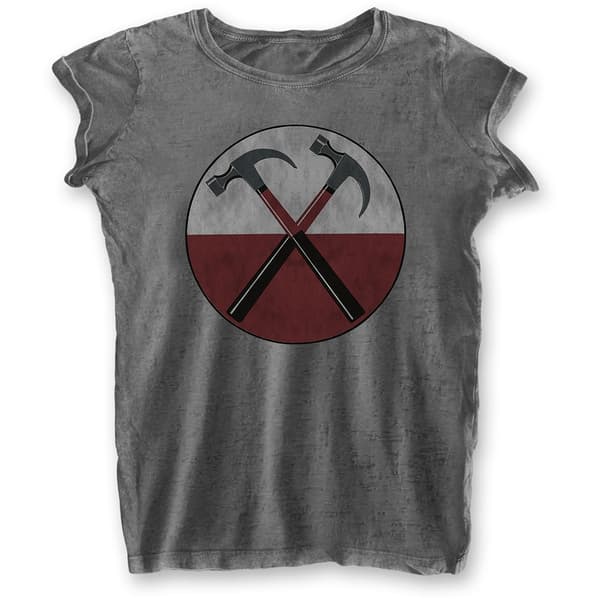 Pink Floyd Ladies Burn Out T-Shirt: The Wall Hammers (Large)
