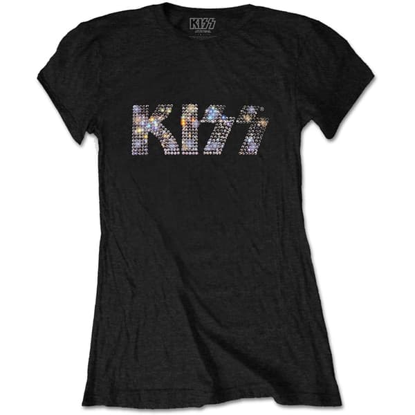KISS Ladies Diamante T-Shirt: Logo (X-Large)