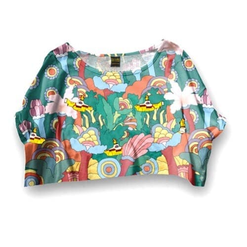 The Beatles Ladies T-Shirt: Yellow Submarine Scenery (Cropped) (Medium)