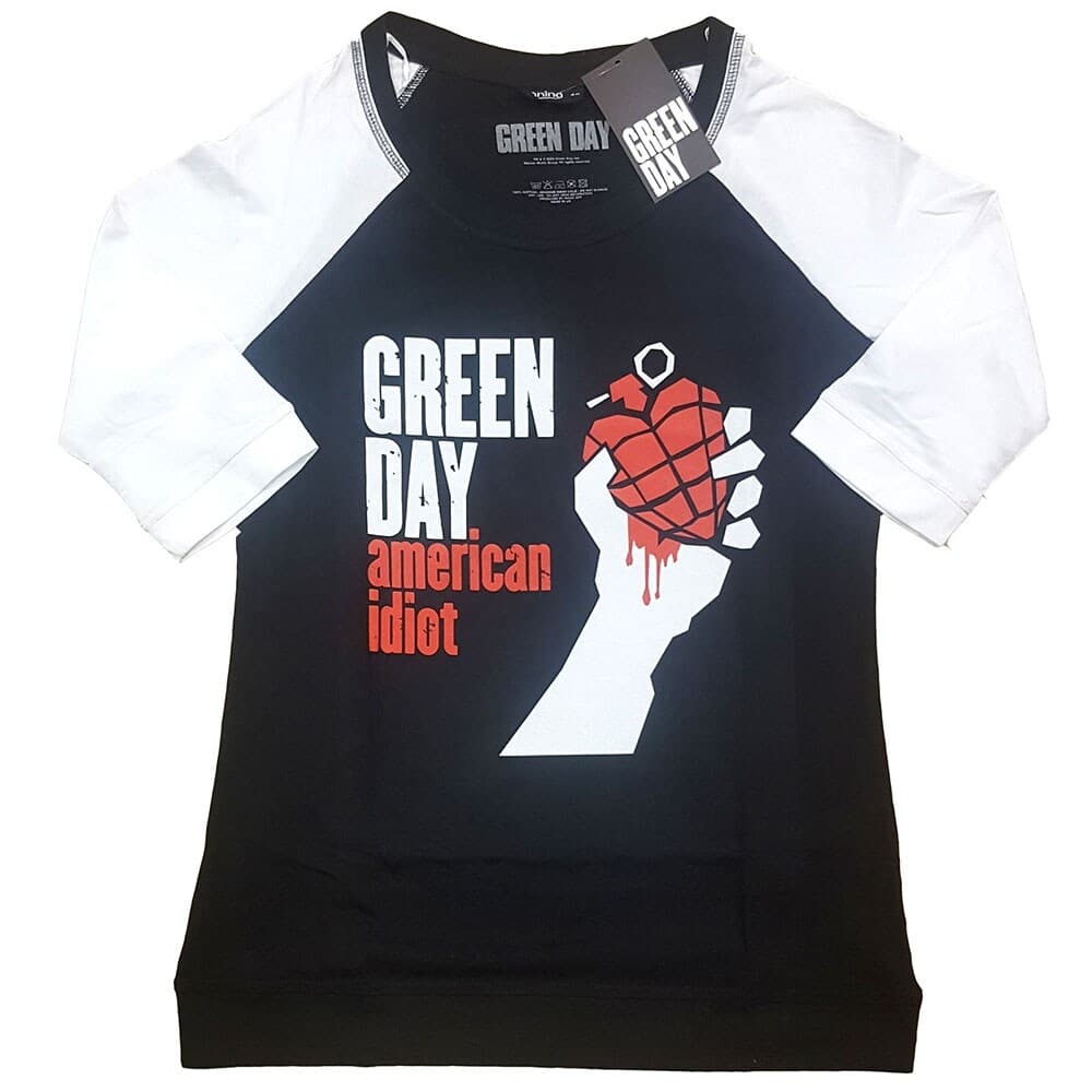 Green Day Ladies Raglan T-Shirt: American Idiot (X-Large)