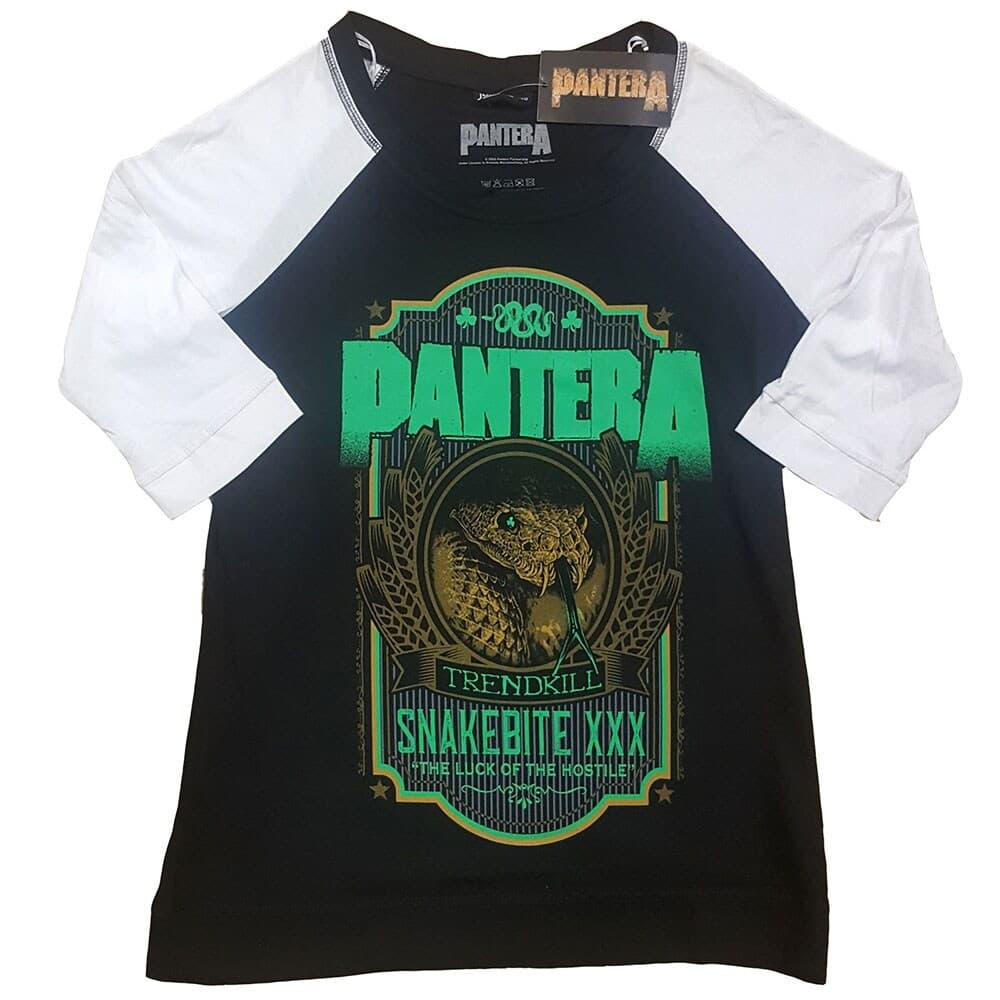 Pantera Ladies Raglan T-Shirt: Snakebit XXX Label (X-Small)