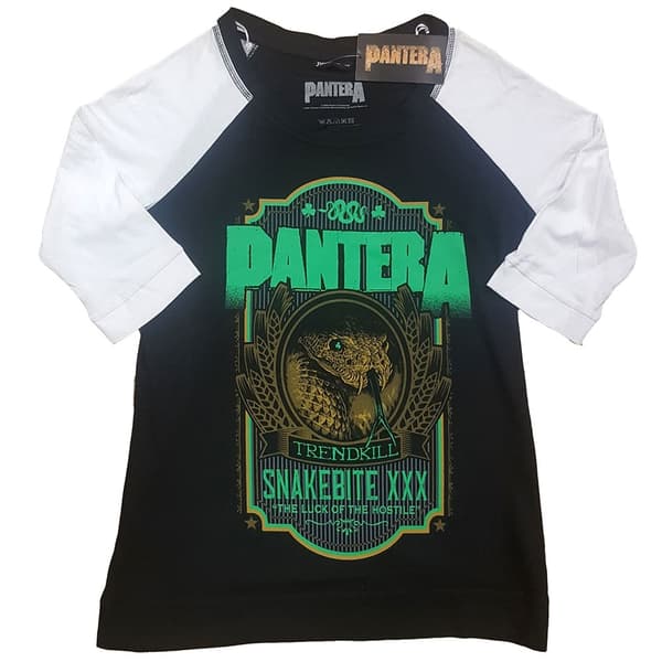 Pantera Ladies Raglan T-Shirt: Snakebit XXX Label (Small)