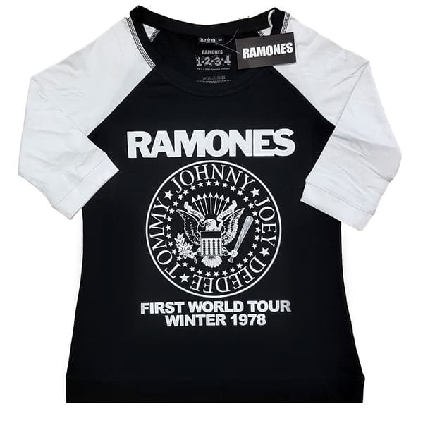 Ramones Ladies Raglan T-Shirt: First World Tour 1978 (XXXX-Large)