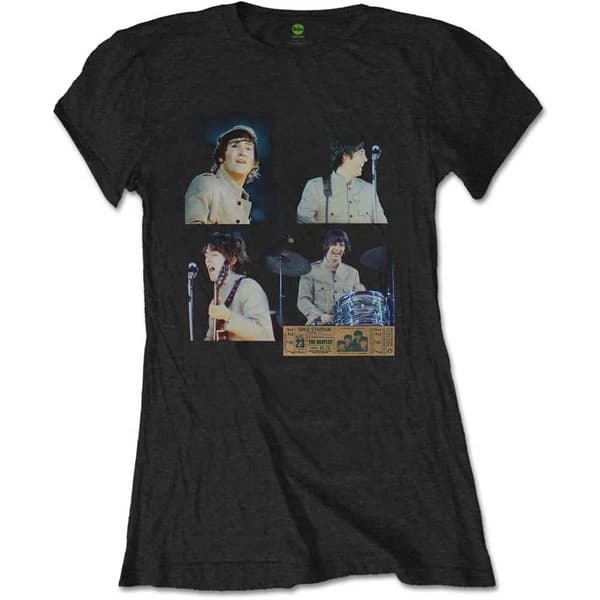 The Beatles Ladies T-Shirt: Shea Stadium Shots (Medium)
