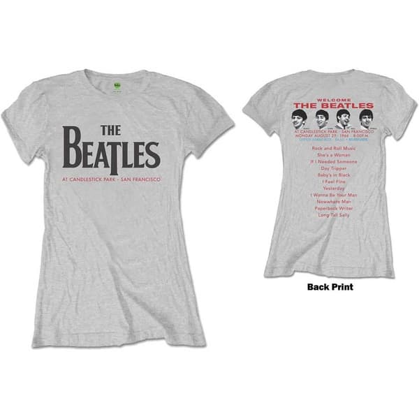 The Beatles Ladies T-Shirt: Candlestick Park (Back Print) (X-Large)
