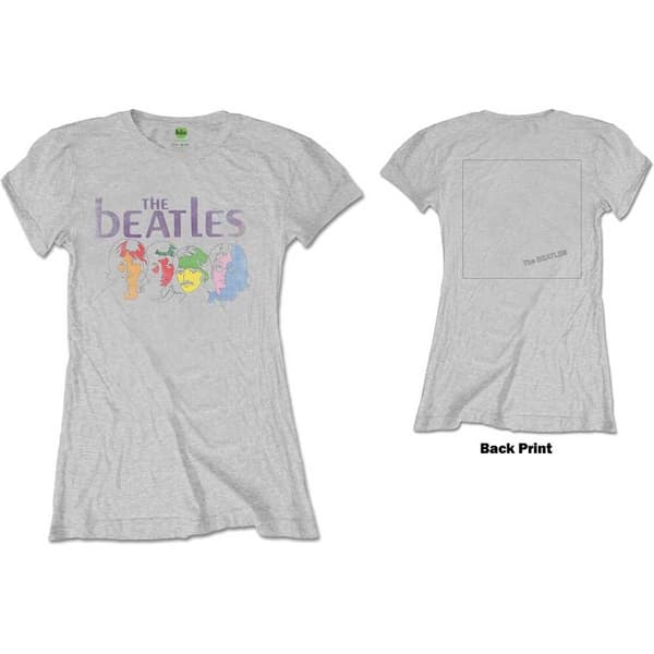 The Beatles Ladies T-Shirt: White Album Back (Back Print) (X-Large)