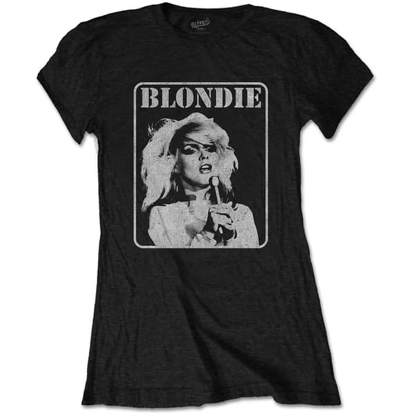 Blondie Ladies T-Shirt: Presente Poster (Medium)