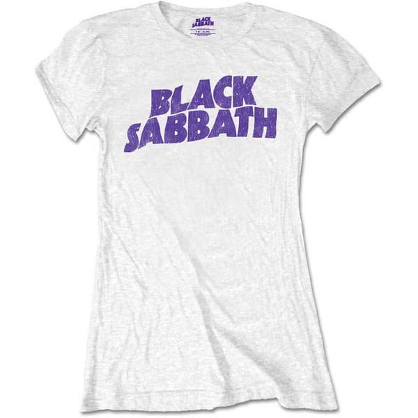 Black Sabbath Ladies T-Shirt: Wavy Logo Vintage (Retail Pack) (Medium)