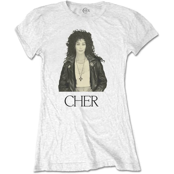 Cher Ladies T-Shirt: Leather Jacket (X-Large)
