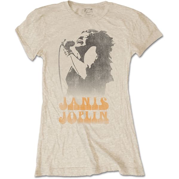 Janis Joplin Ladies T-Shirt: Working The Mic (X-Large)