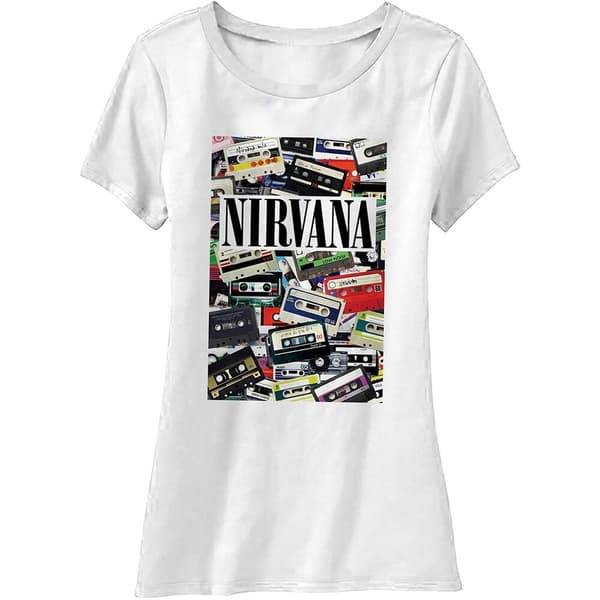 Nirvana Ladies T-Shirt: Cassettes (Medium)