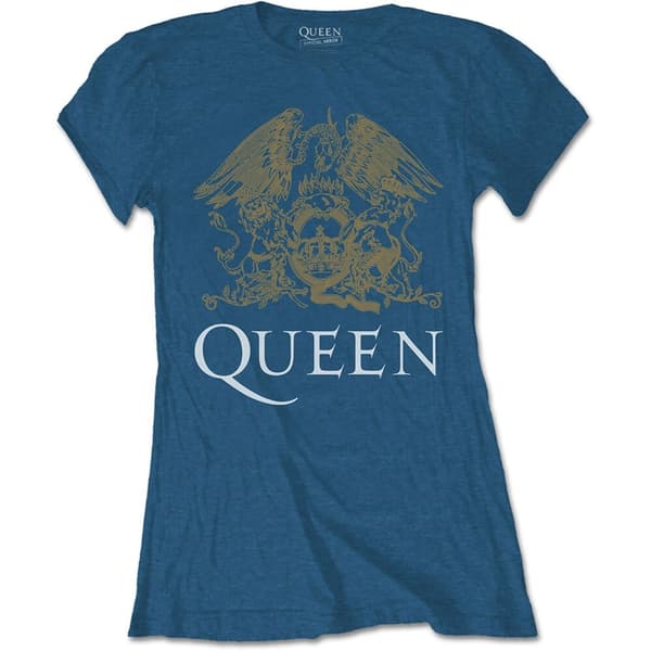 Queen Ladies T-Shirt: Crest (Medium)