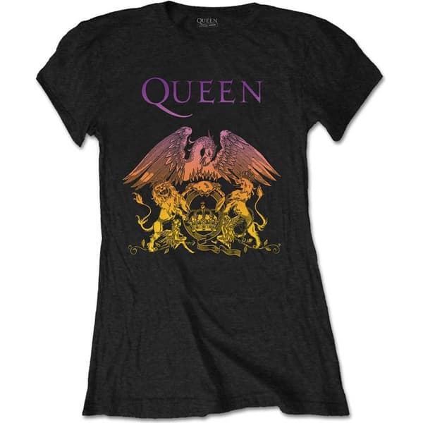 Queen Ladies T-Shirt: Gradient Crest (Large)