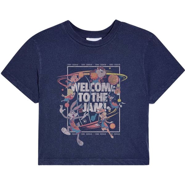 Space Jam 2 Ladies T-Shirt: Welcome To The Jam (Cropped) (Large)