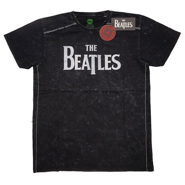 The Beatles Unisex Snow Wash T-Shirt: Drop T Logo (Small)