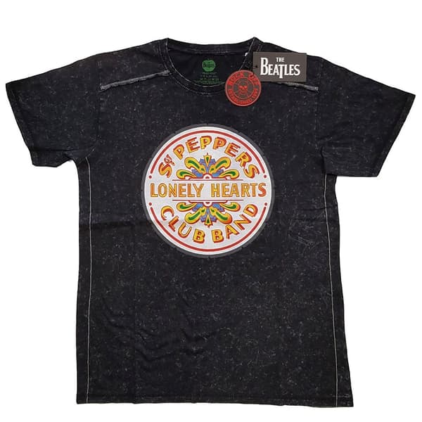 The Beatles Unisex Snow Wash T-Shirt: Sgt Pepper Drum (X-Large)