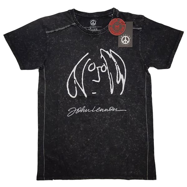 John Lennon Unisex Snow Wash T-Shirt: Self Portrait (Large)