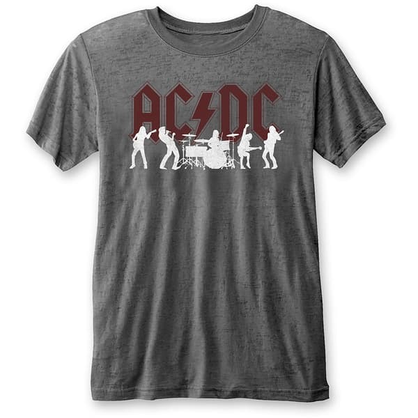 AC/DC Unisex Burn Out T-Shirt: Silhouettes (Medium)