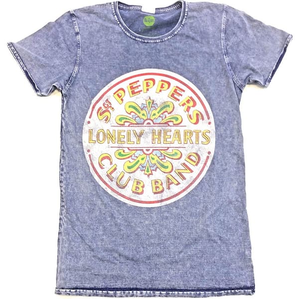 The Beatles Unisex Burn Out T-Shirt: Sgt Pepper Drum (Medium)