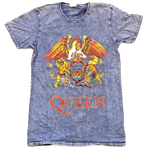Queen Unisex Burn Out T-Shirt: Classic Crest (XX-Large)