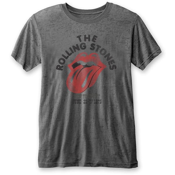 The Rolling Stones Unisex Burn Out T-Shirt: New York City 75 (Small)