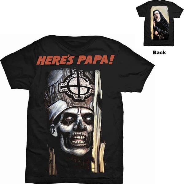 Ghost Unisex T-Shirt: Here's Papa (Back Print) (Medium)