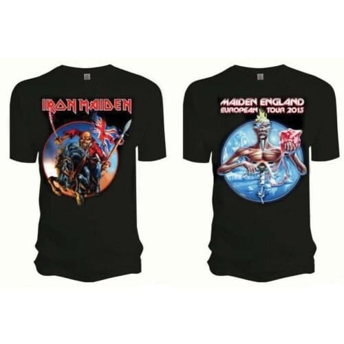 Iron Maiden Unisex T-Shirt: Euro Tour (Back Print) (Small)