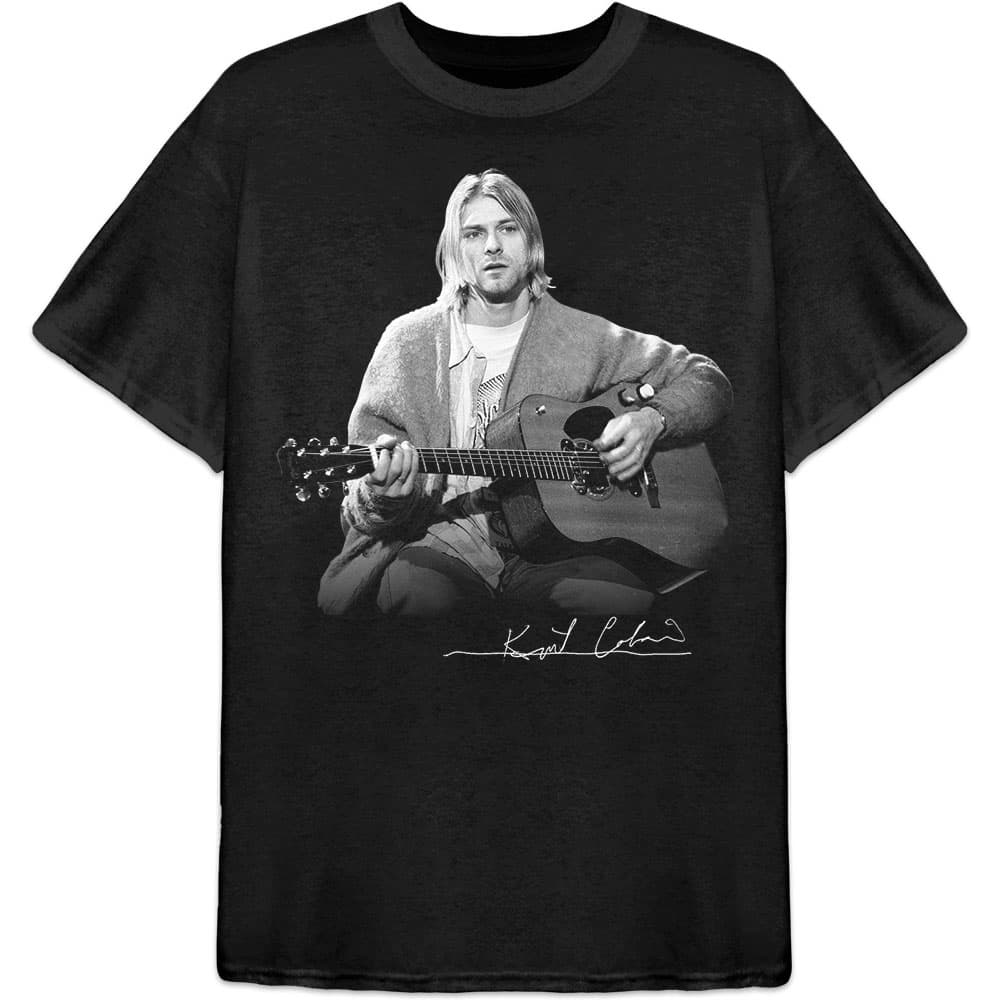 Kurt Cobain Unisex T-Shirt: Guitar Live Photo (X-Large)
