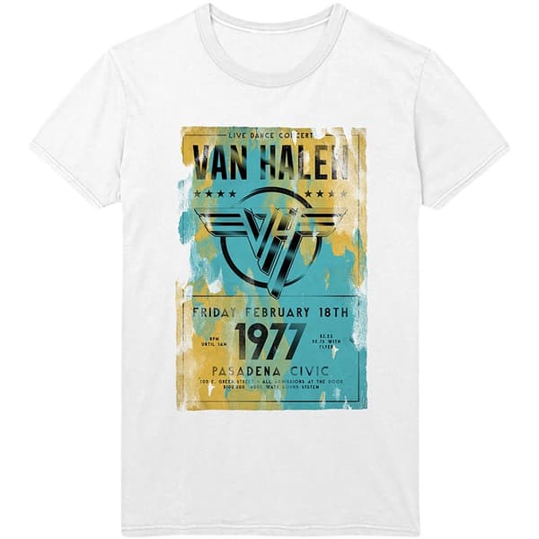 Van Halen Unisex T-Shirt: Pasadena '77 (Small)
