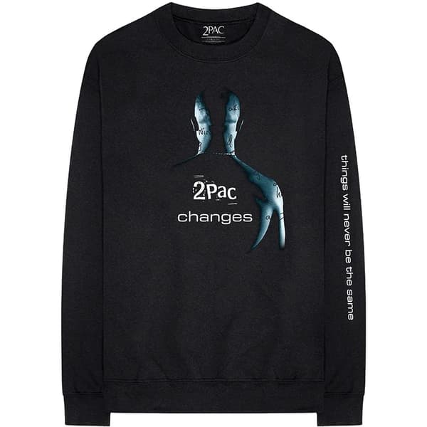 Tupac Unisex Long Sleeved T-Shirt: Changes (Sleeve Print) (Small)
