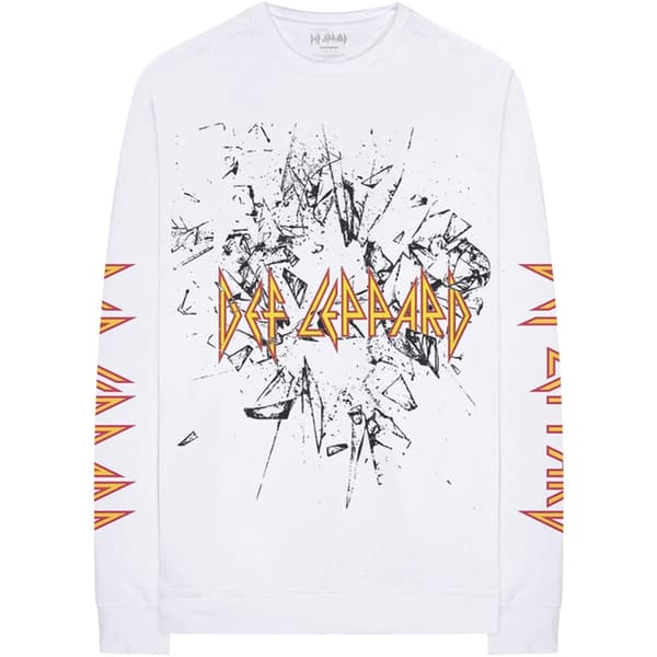 Def Leppard Unisex Long Sleeved T-Shirt: Shatter (Sleeve Print) (Medium)