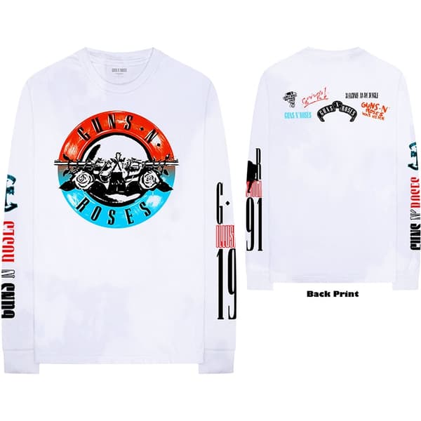 Guns N' Roses Unisex Long Sleeved T-Shirt: Motorcross Logo (Back & Sleeve Print) (XX-Large)