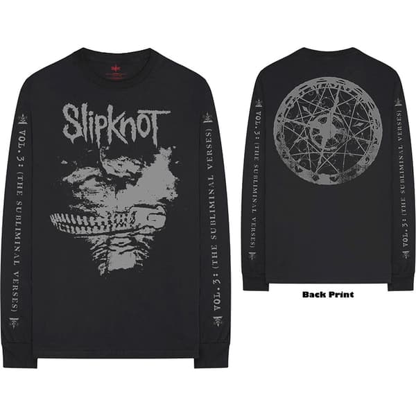 Slipknot Unisex Long Sleeved T-Shirt: Subliminal Verses (Back & Sleeve Print) (XX-Large)